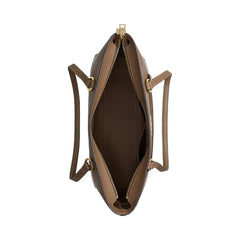 Coach Station Tote Bag Crossgrain Leather-Gold-Dark Stone