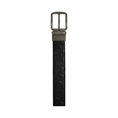 Coach Harness Buckle Cut To Size Reversible Belt, 38 Mm Smooth Leather-Black
