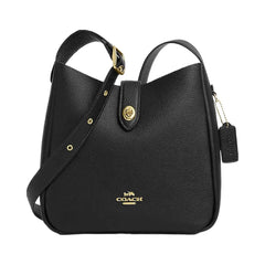 Coach Hadley Convertible Crossbody Bag Pebbled Leather-Gold-Black