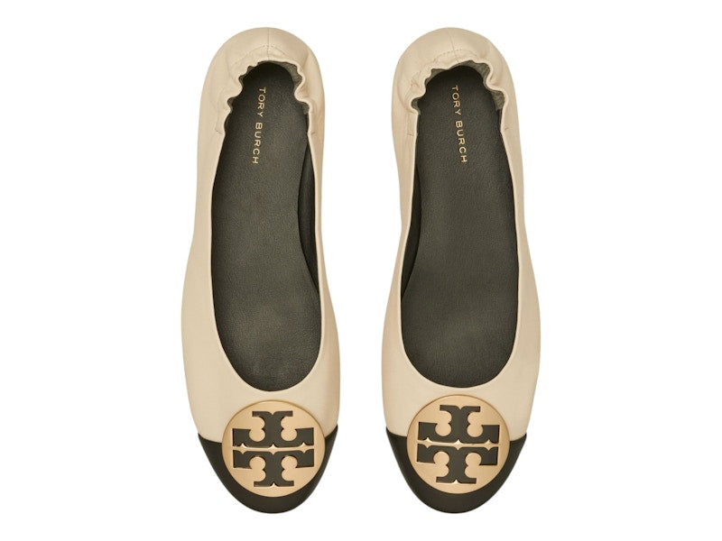 Tory Burch Claire Cap-Toe Ballet Black (Women's)