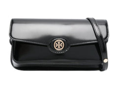 Tory Burch Robinson Spazzolato Rectangular Shoulder Bag Black