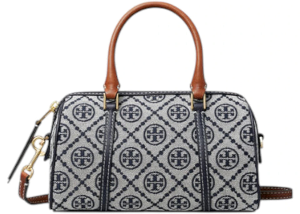 Tory Burch T Monogram Mini Barrel Bag Navy