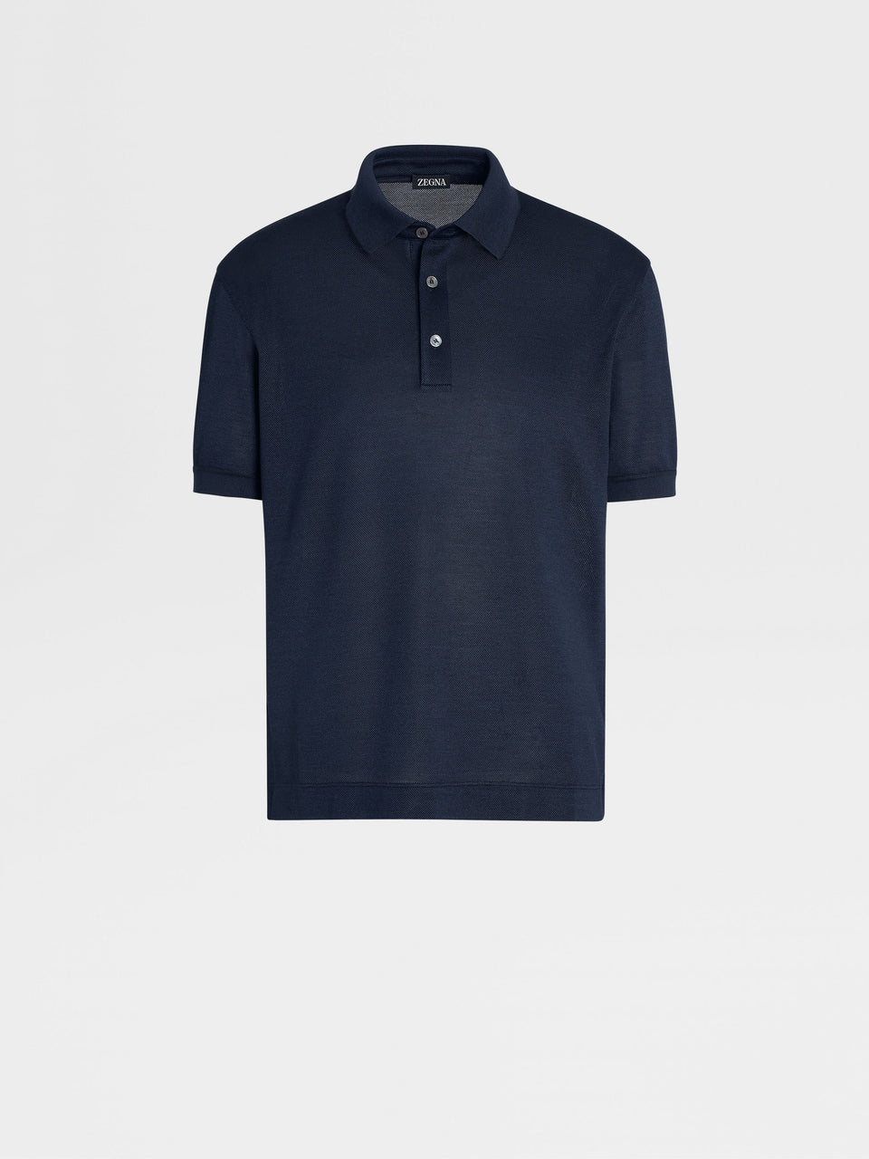 Zegna Dark Blue Zegna Silk Polo Shirt