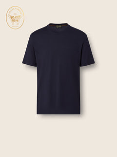 Zegna Navy Blue Vellus Aureum T-Shirt
