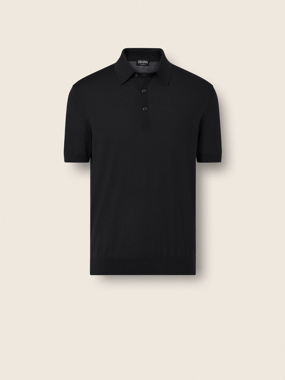 Zegna Black Wool Polo Shirt