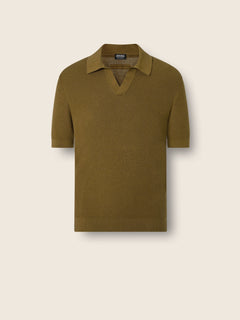 Zegna Olive Green Premium Cotton Polo Shirt