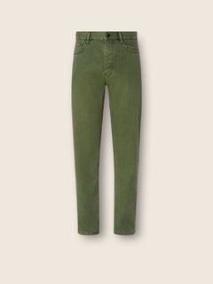 Zegna Pine Green Stretch Cotton And Linen Roccia Pants