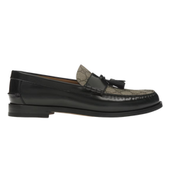 Gucci Tassel GG Canvas Loafers Black Ebony