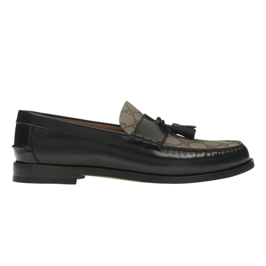 Gucci Tassel GG Canvas Loafers Black Ebony
