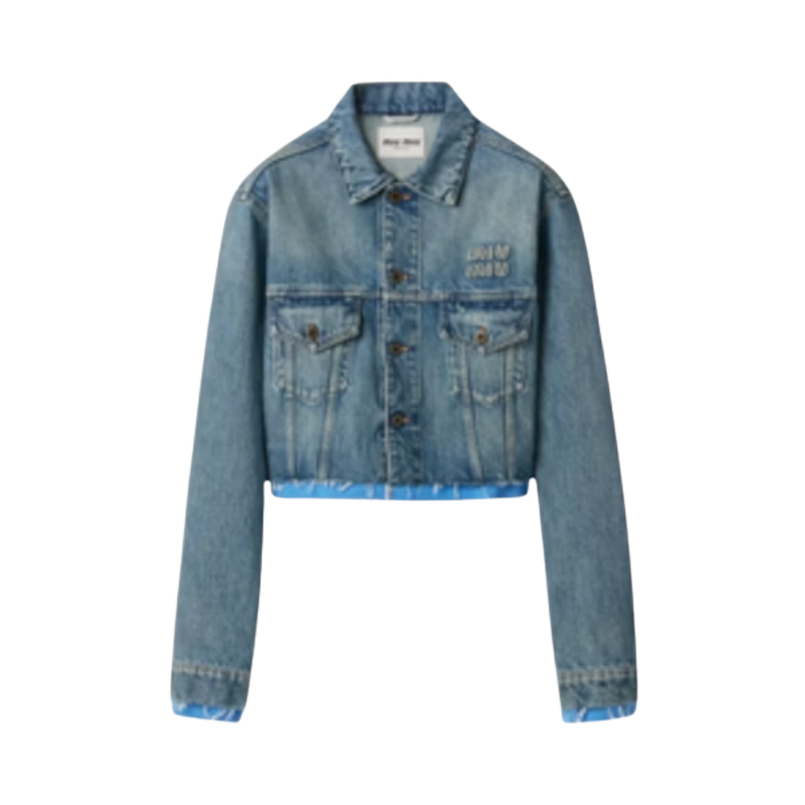 Miu Miu Denim Cropped Jacket Denim