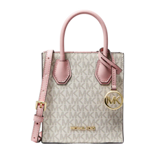 Michael Kors Mercer Extra-Small Logo and Leather Crossbody Bag Pwd Blsh Mlt