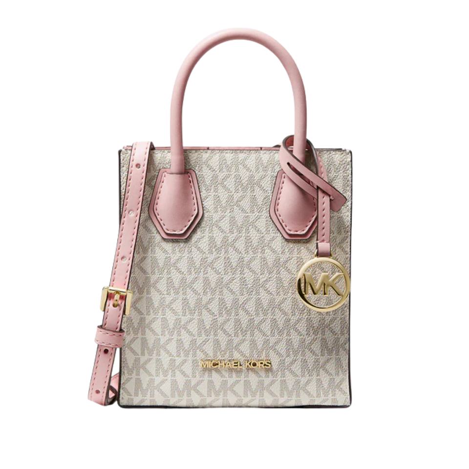 Michael Kors Mercer Extra-Small Logo and Leather Crossbody Bag Pwd Blsh Mlt
