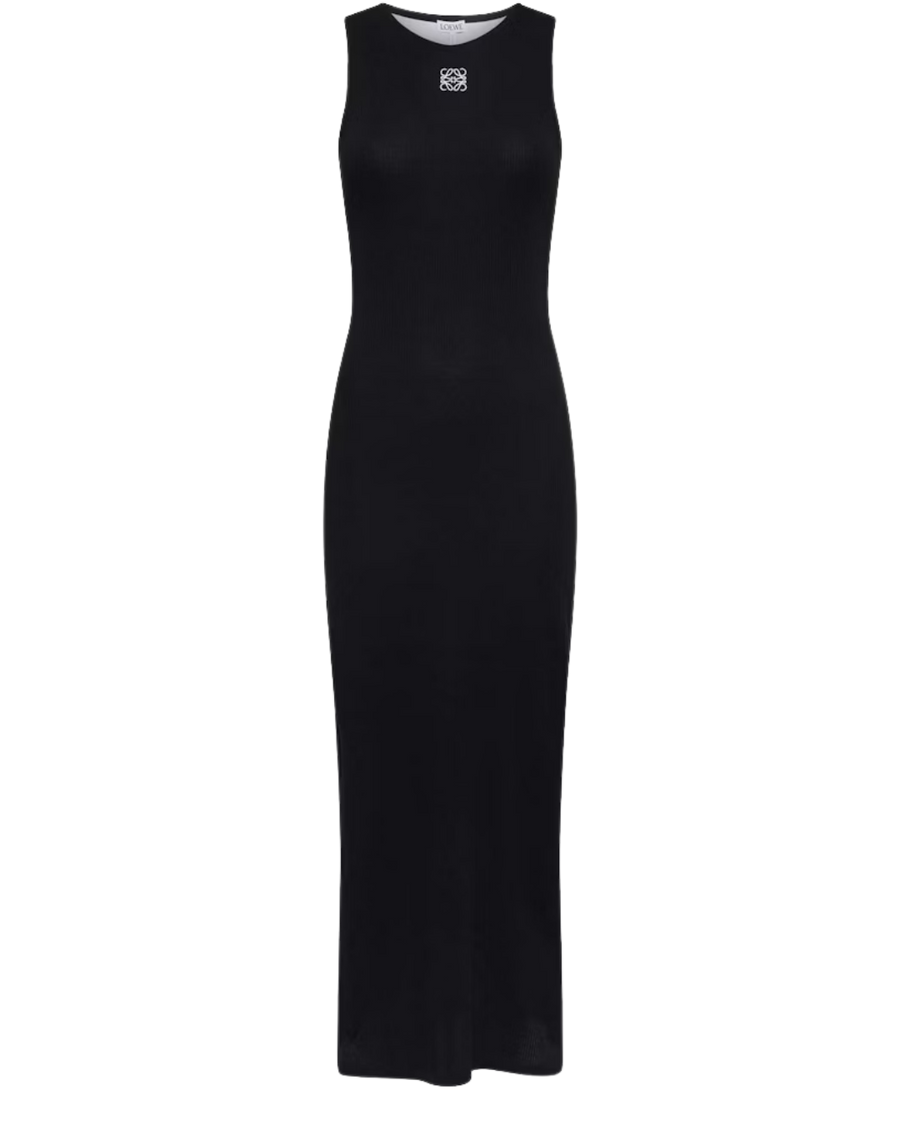 LOEWE Anagram Cotton Tank Dress Black