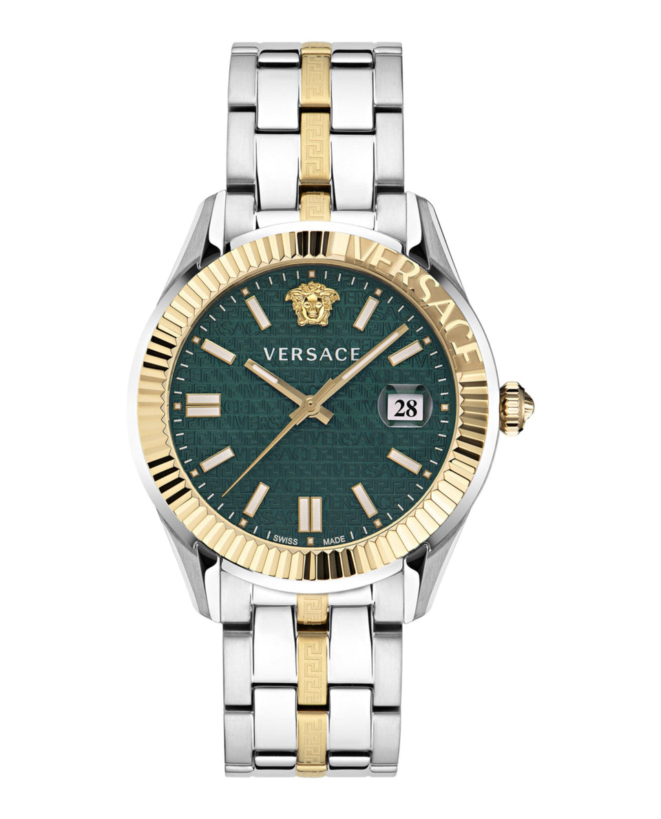 Versace Mens Two Tone 41 mm Bracelet Fashion Watch