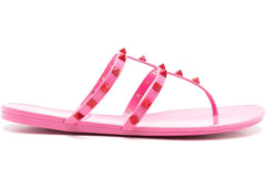 Valentino Garavani Rockstud Slip-On Sandals Pink Red (Women's)