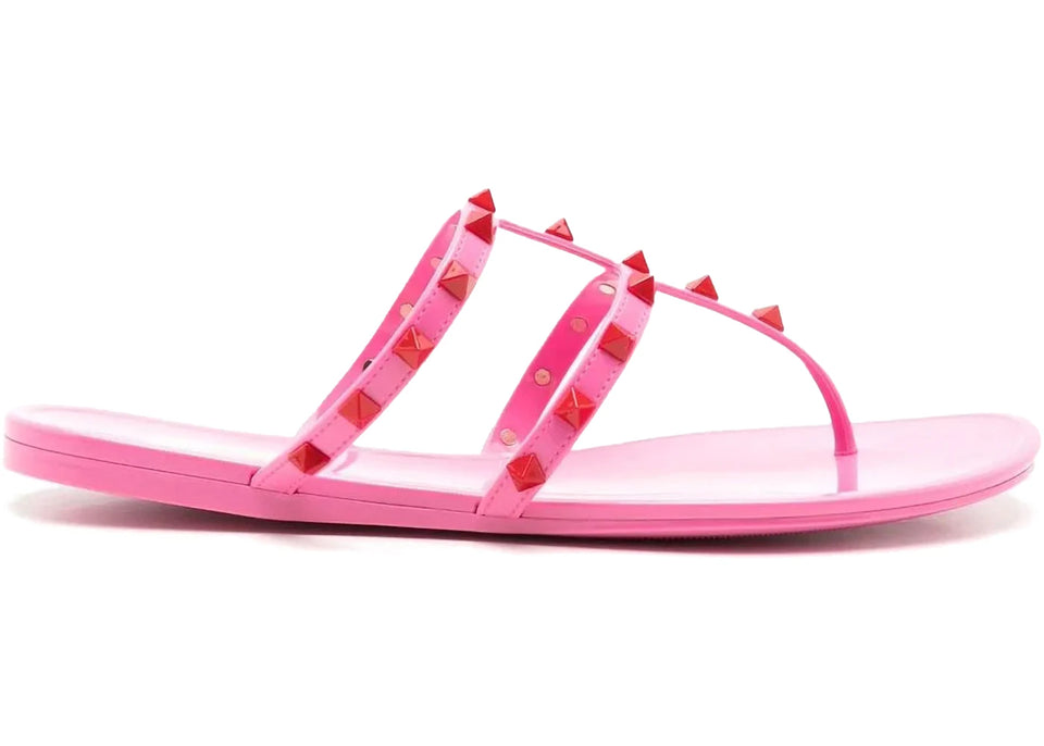 Valentino Garavani Rockstud Slip-On Sandals Pink Red (Women's)