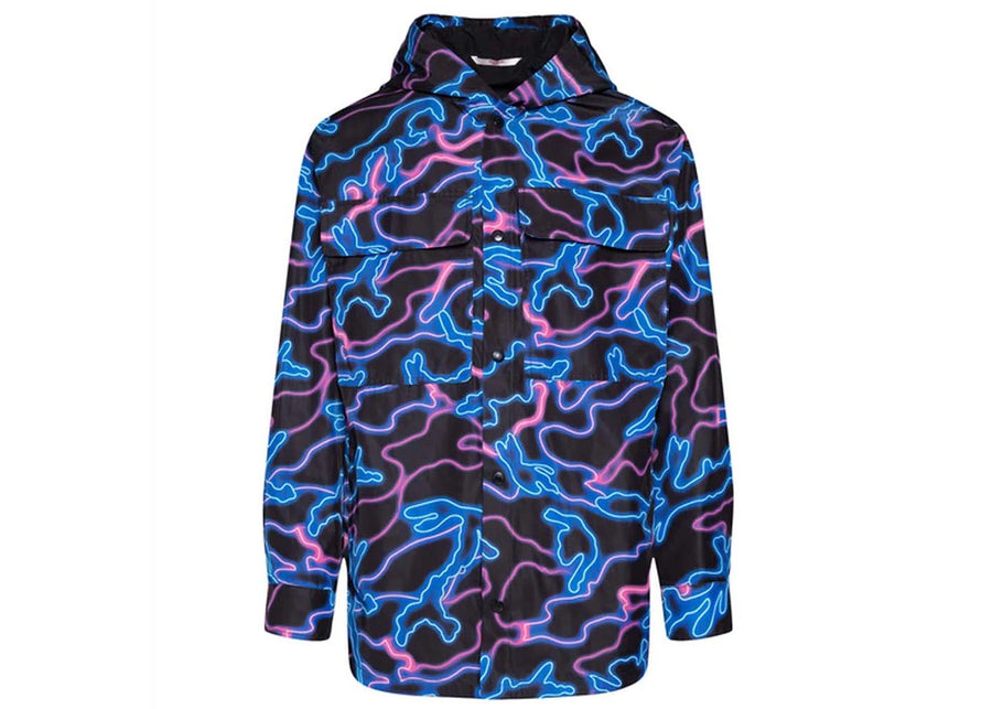 Valentino Printed Hooded Jacket Black