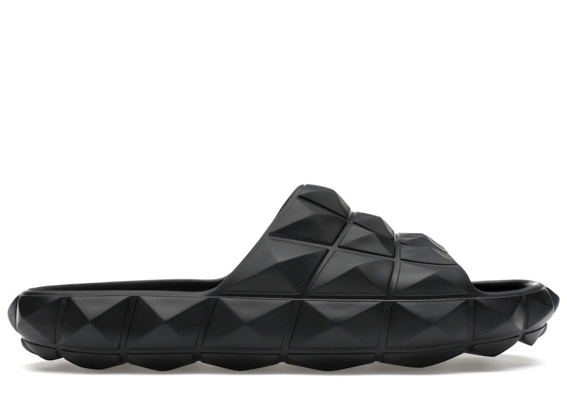Valentino Roman Stud Turtle Slide Sandal Black