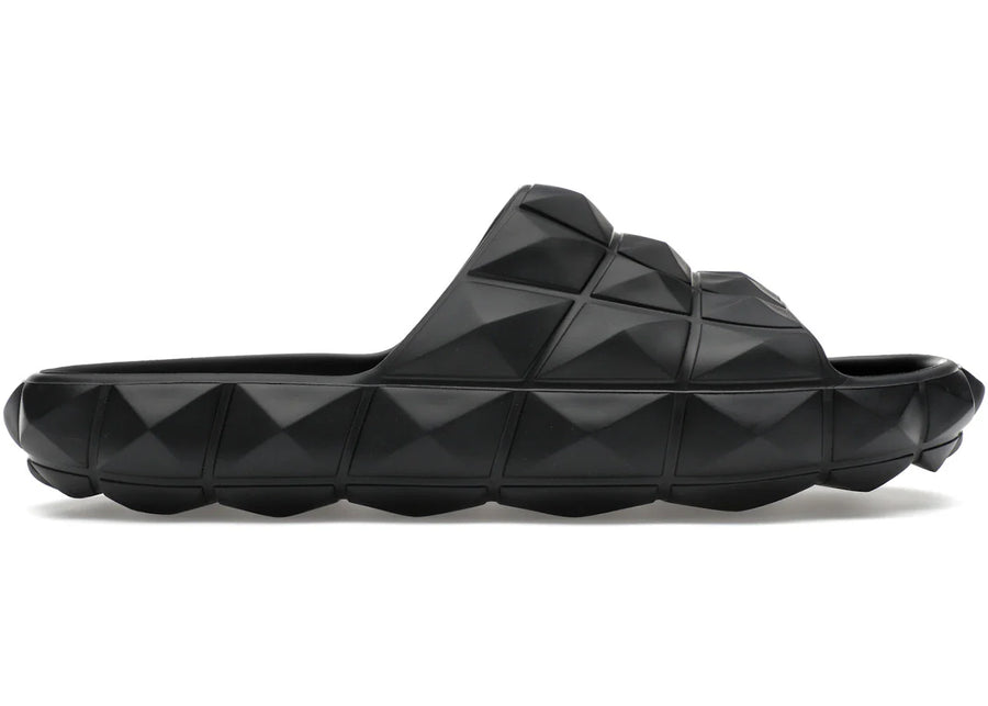 Valentino Roman Stud Turtle Slide Sandal Black
