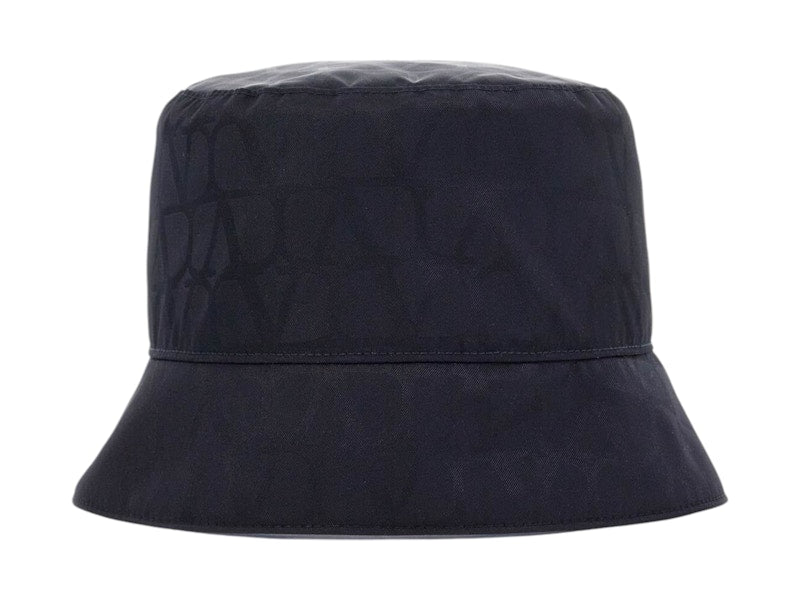 Valentino Toile Iconographe Reversible Bucket Hat with Pouch Pocket Navy