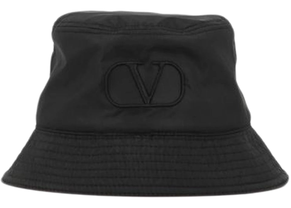 Valentino V Logo Bucket Hat Black