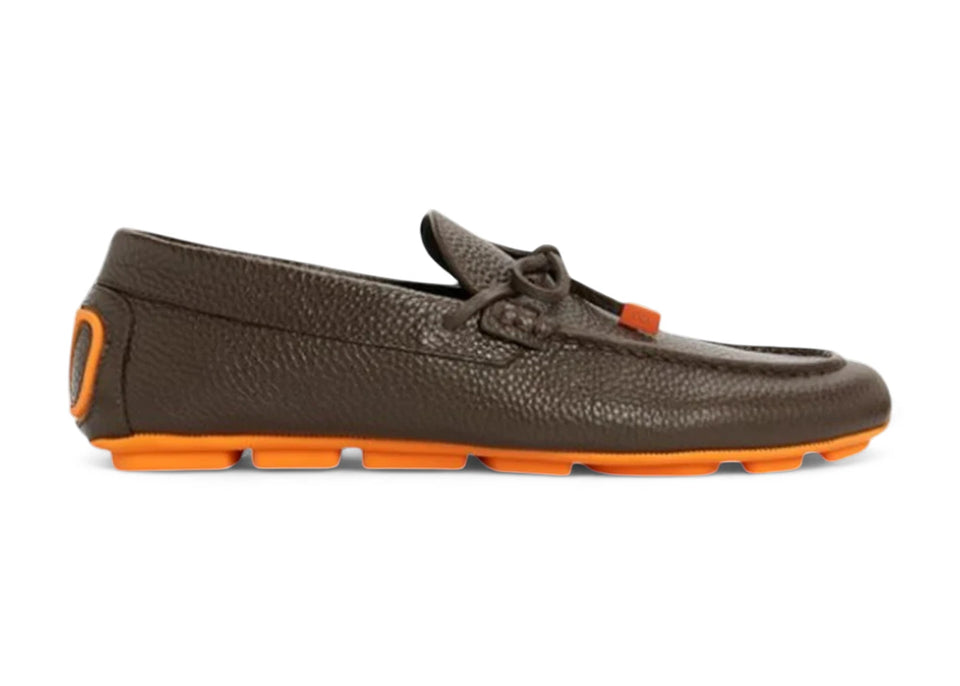 Valentino V Logo Signature Driving Loafer Brown