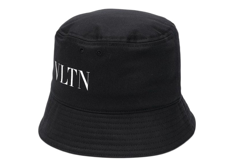 Valentino VLTN Logo Cotton Bucket Hat Black/White