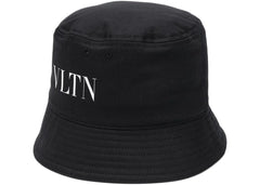 Valentino VLTN Logo Cotton Bucket Hat Black/White