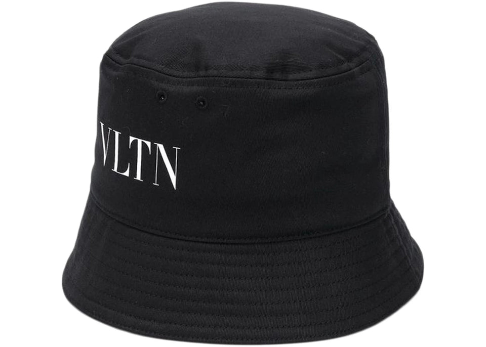 Valentino VLTN Logo Cotton Bucket Hat Black/White