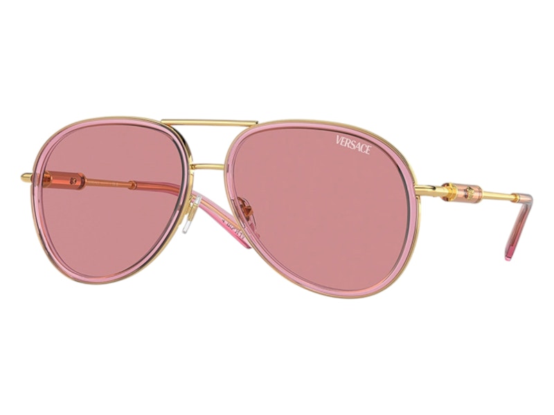 Versace Aviator Sunglasses Pink Pink Transparent (VE2260 100284)