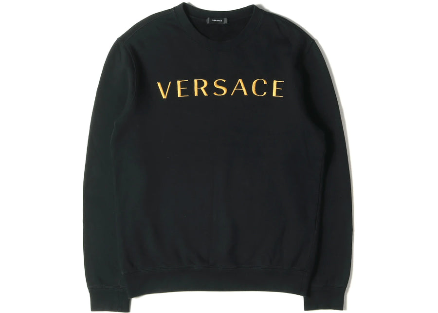 Versace Embroidered Logo Sweatshirt Black