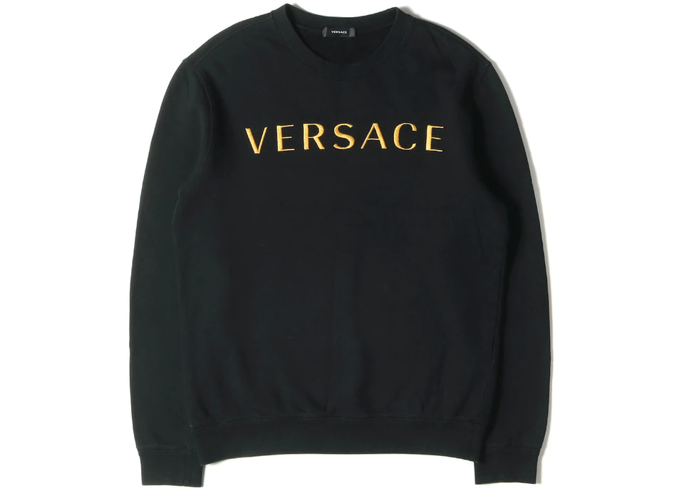 Versace Embroidered Logo Sweatshirt Black