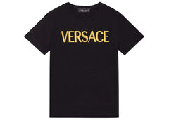 Versace Embroidered Versace T-Shirt Black
