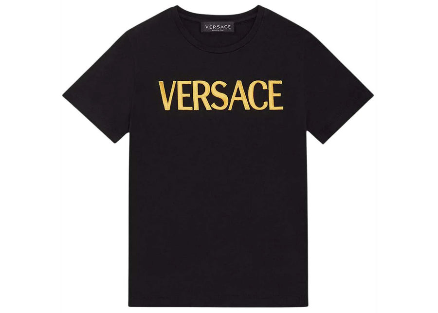 Versace Embroidered Versace T-Shirt Black
