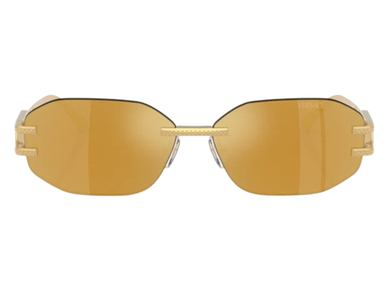 Versace Geometric Sunglasses BrownGoldBrownMirror Gold Gold (VE2274 10027P)