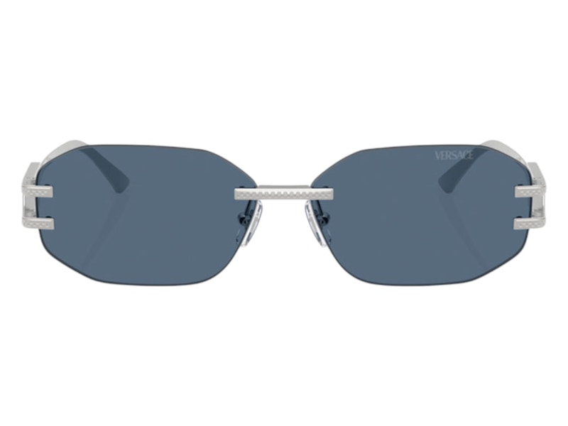Versace Geometric Sunglasses Deep Blue Silver (VE2274 100080)