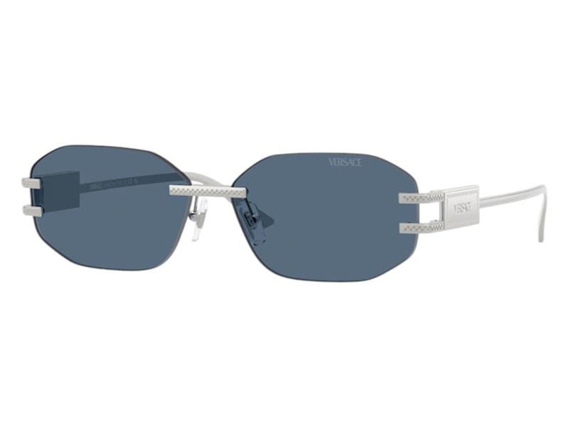 Versace Geometric Sunglasses Deep Blue Silver (VE2274 100080)