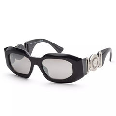 Versace Maxi Medusa Biggie Sunglasses Black/Light Grey Mirror (VE4425U-54226G)