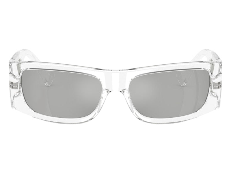 Versace Rectangle Sunglasses Mirror SilverSilverSilverTransparent Transparent (VE4482 148/8V)