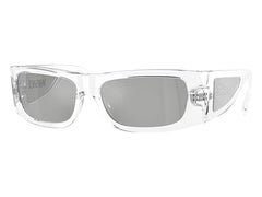 Versace Rectangle Sunglasses Mirror SilverSilverSilverTransparent Transparent (VE4482 148/8V)