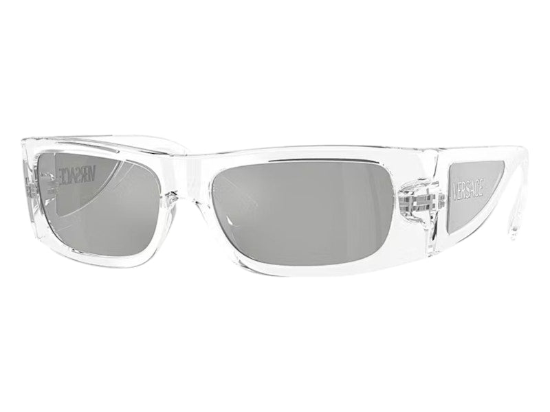 Versace Rectangle Sunglasses Mirror SilverSilverSilverTransparent Transparent (VE4482 148/8V)