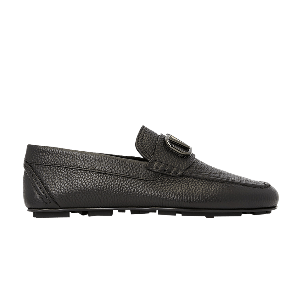 Valentino Driving Plaque Slip-On Loafer Black