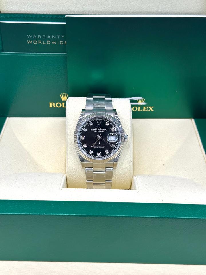 Rolex | Datejust | 126234 | White gold and steel | 36 mm | Steel | Black | Automatic