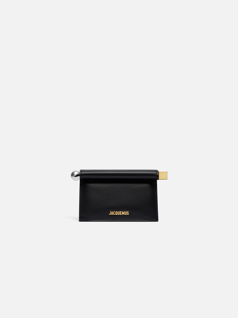Jacquemus The Small Rond CarreClutch Nappa Leather Folded Clutch Black