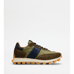 Sneakers Tods 1T In Suede And Fabric Green Brown Blue Mens