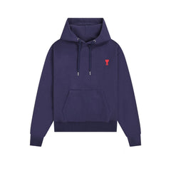 Ami De Coeur Embroidered Logo Hoodie Navy Blue/Red