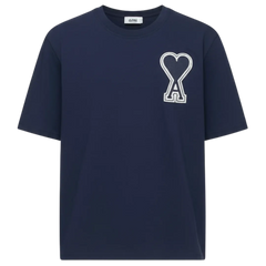 AMI Alexandre Mattiussi SSENSE Exclusive Navy Ami de Cœur T-Shirt