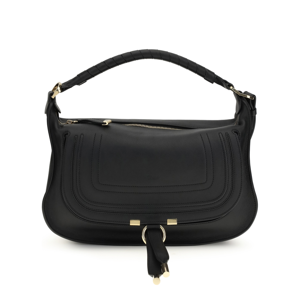Chloè Marcie Small Calf Leather Shoulder Bag - Beige