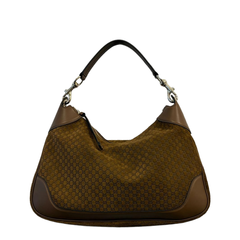 Gucci B Medium Suede Shoulder Bag - Pepper Brown