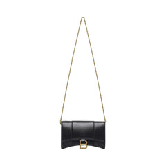 Balenciaga Hourglass Box Leather Wallet on Chain